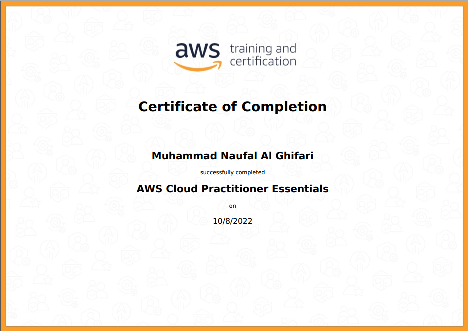 AWS Training certificate